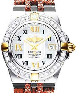 Galactic 30 Ladies' Quartz in 2-Tone w/ Diamond Bezel On Brown Strap with White MOP Roman Dial