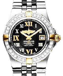Galactic 30 Ladies' Quartz in 2-Tone w/ Diamond Bezel On Steel Bracelet with Black Roman Dial