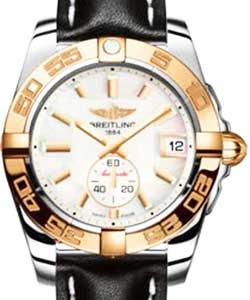 Galactic 36mm Automatic in 2-Tone On Black Leather Strap with Mother of Pearl Dial