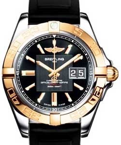 Galactic 41 Men's Automatic in 2-Tone On Black Rubber Strap with Black Dial