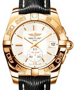 Galactic 36 Unisex Automatic in Rose Gold On Black Sahara Leather Strap with Silver Dial