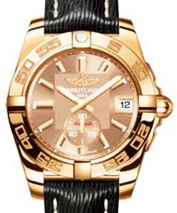 Galactic 36 Unisex Automatic in Rose Gold On Black Sahara Leather Strap with Bronze Dial