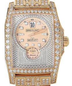 Bentley Flying B Chronograph in Rose Gold with Diamond Bezel On Rose Gold Diamond Bracelet with Diamond Pave Dial