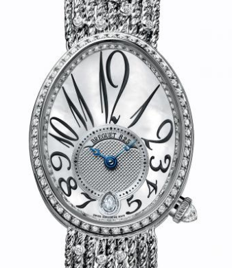 Queen of Naples in White Gold with Diamonds Bezel on White Gold Diamonds Bracelet with Mother of Pearl Dial