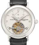 Patrimony Tourbillon 38mm in Platinum on Leather Strap with Silver Dial