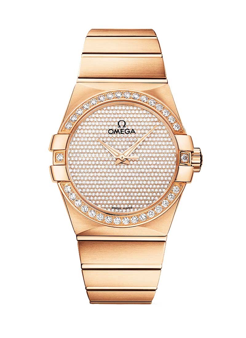 Omega Constellation in Rose Gold with Diamond Bezel