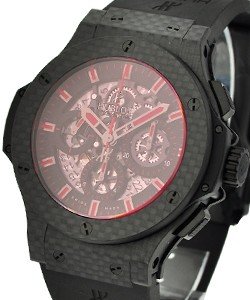 Big Bang 44mm Aero Bang Carbon with Red Dial Carbon Fiber on Black Strap with Carbon Fiber Dial