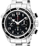 Planet Ocean Chronograph Olympic Collection in Steel on Steel Bracelet with Black Dial