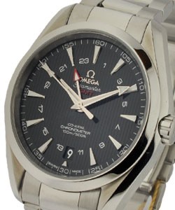 Seamaster Aqua Terra 43mm GMT in Steel on Steel Bracelet with Lacquered Black Dial