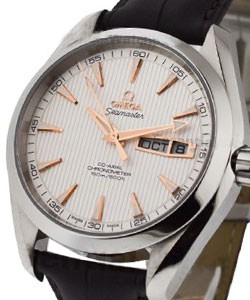 Seamaster Aqua Terra 150M GMT Chronograph in Steel on Brown Crocodile Strap with Silver Dial