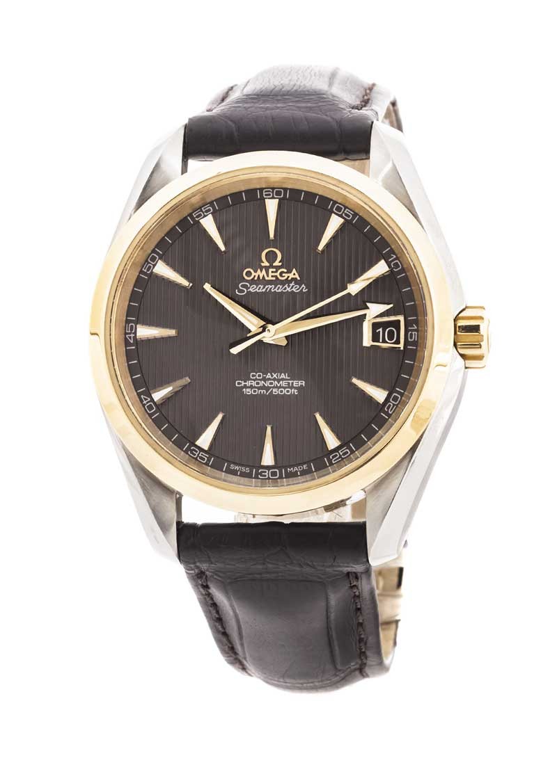 Omega Seamaster Aqua Terra Mid-size in Steel with Yellow Gold Bezel