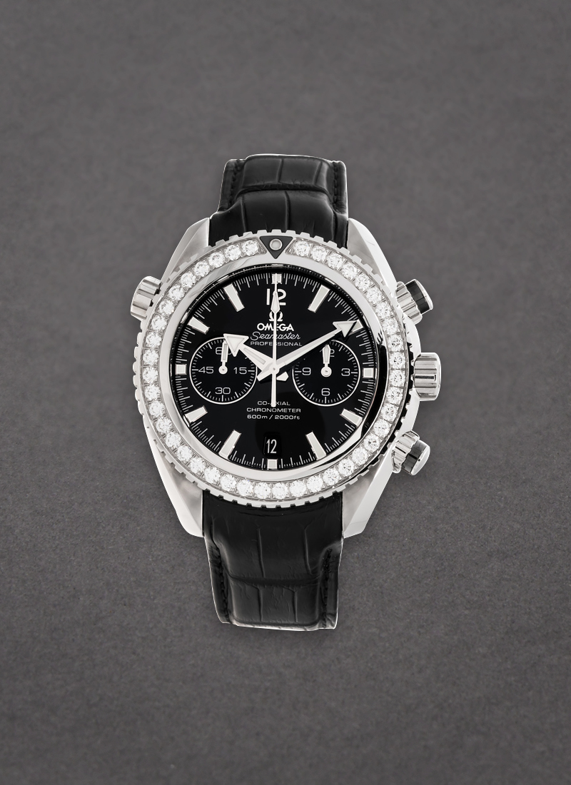 Omega Planet Ocean Omega Co-Axial Chronograph in Steel with Diamond Bezel