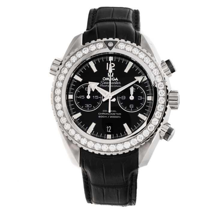 Omega Planet Ocean Omega Co-Axial Chronograph in Steel with Diamond Bezel