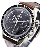 Speedmaster Professional Manual in Steel on Brown Leather Strap with Black Dial