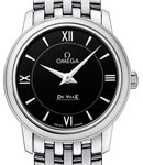 De Ville Prestige 27.4mm in Steel Steel on bracelet with Black Dial