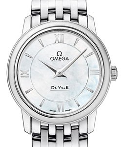 De Ville Prestige 27.4mm in Steel Steel on Bracelet with Mother of Pearl Dial