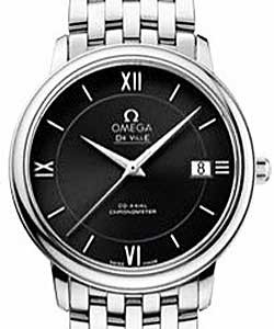 De Ville Prestige Co-Axial 36.8mm Automatic in Steel on Steel Braclet with Black Dial