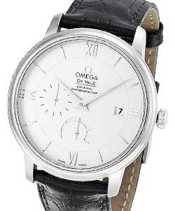 De Ville Prestige Co-Axial in Steel on Black Alligator Leather Strap with Silver Dial