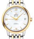 De Ville Prestige Co-Axial  in Stainless Steel with Yellow Gold Bezel On Steel and Yellow Gold Bracelet with White MOP Dial