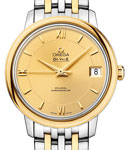 De Ville Prestige Co-Axial 32.7mm in 2-Tone On Steel and Yellow Gold Bracelet with Champagne Dial