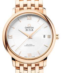 De Ville Prestige Co-axial in Rose Gold On Rose Gold Bracelet with Silver Dial