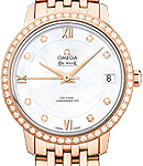 De Ville Prestige 32.7mm in Rose Gold - Diamond On Rose Gold Bracelet with White MOP Dial