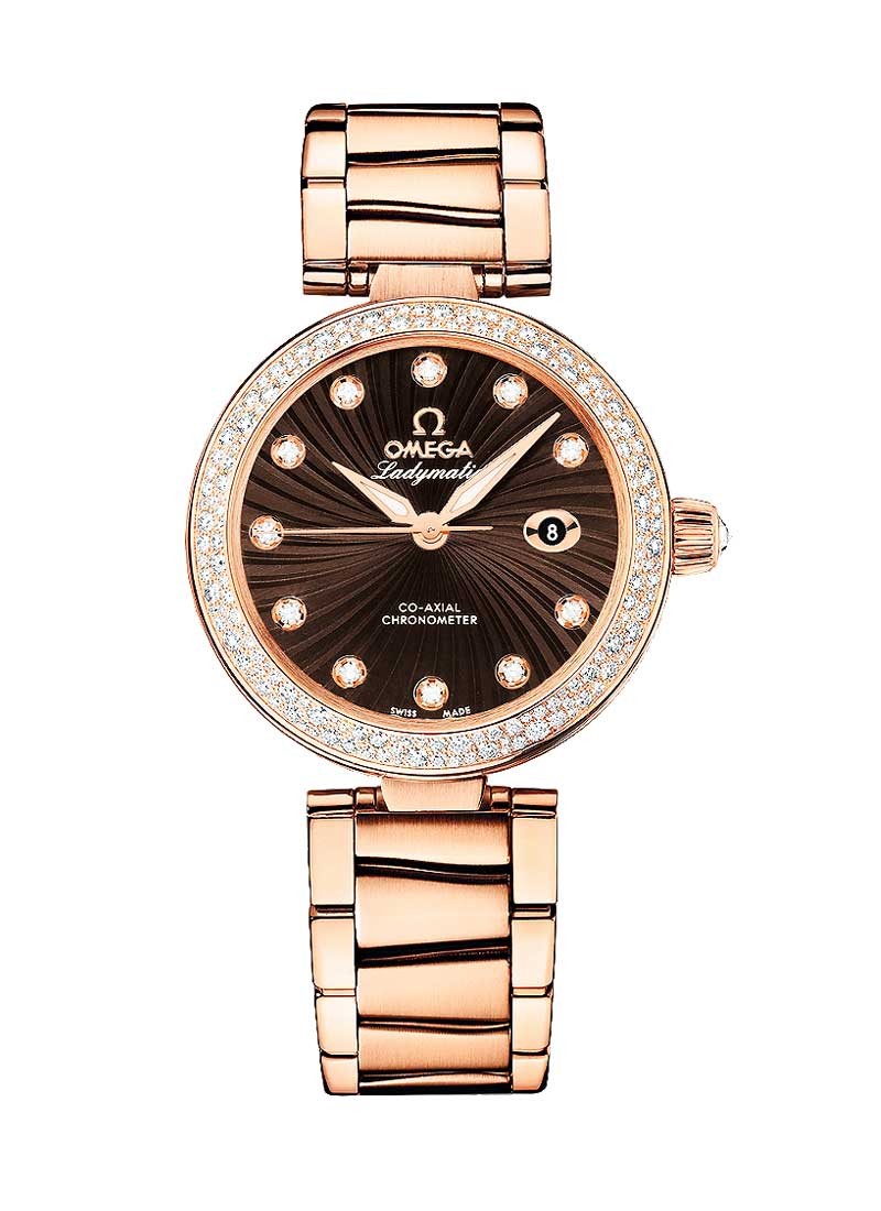 Omega DeVille Ladymatic in Rose Gold with Diamond Bezel