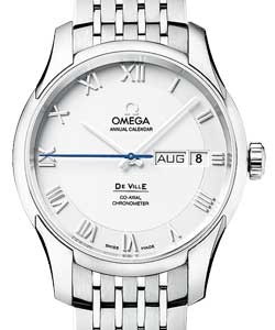DeVille Co-Axial Chronometer  Annual Calendar in Steel on Steel Bracelet with Silver Roman Dial