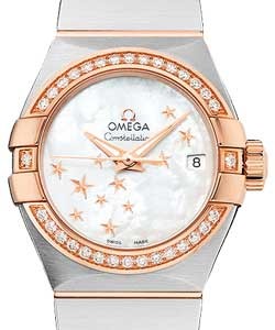 Constellation Brushed Chronometer in Steel and Rose Gold Diamond Bezel on Steel and Rose Gold Bracelet with White MOP Diamond