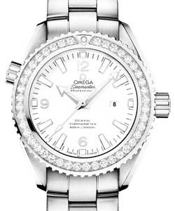 Seamaster Planet Ocean in Steel with Diamond Bezel on Steel Bracelet with White Dial