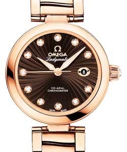 DeVille Ladymatic in Rose Gold on Rose Gold Bracelet with Brown Diamond Dial
