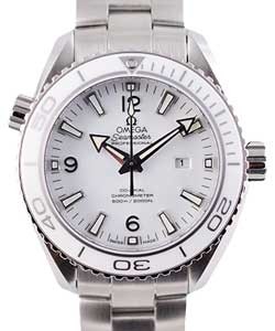 Planet Ocean in Steel with White Bezel On Steel Bracelet with White Dial