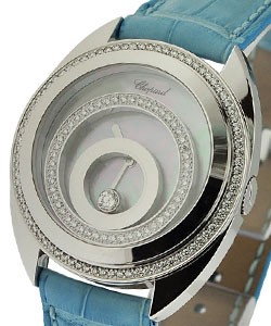 Happy Spirit - Diamond Bezel White Gold on Strap with White Mother of Pearl Dial