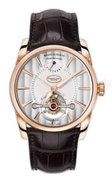 Kalpa Tonda Tourbillon 42mm Automatic in Rose Gold - Limited to 100 pcs on Brown Crocodile Leather Strap with Silver Dial