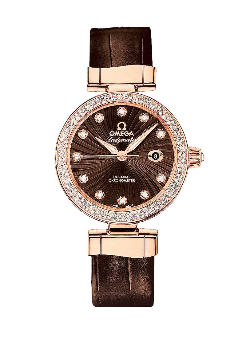 Omega DeVille Ladymatic in Rose Gold with Diamond bezel