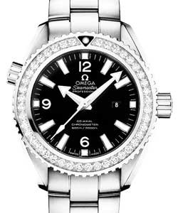 Seamaster Planet Ocean in Steel with Diamond Bezel on Steel Bracelet with Black Dial
