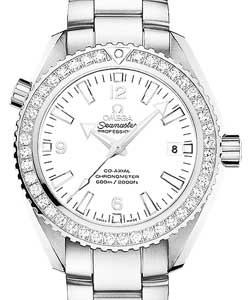 Seamaster Planet Ocean in Steel with Diamond Bezel on Steel Bracelet with White Dial