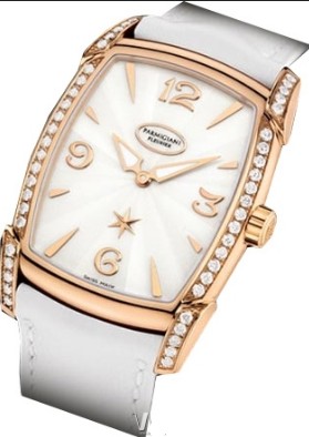 Kalparisma Nova 37.5mm Automatic in Rose Gold with Diamond Bezel on White Leather Strap with MOP Dial