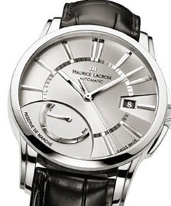 Pontos Reserve de Marche Men''''s Automatic in Steel Steel on Strap with Silver Dial