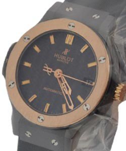 Classic Fusion 38mm Black Ceramic and Rose Gold On Black Rubber Strap with Black Carbon Fiber Dial