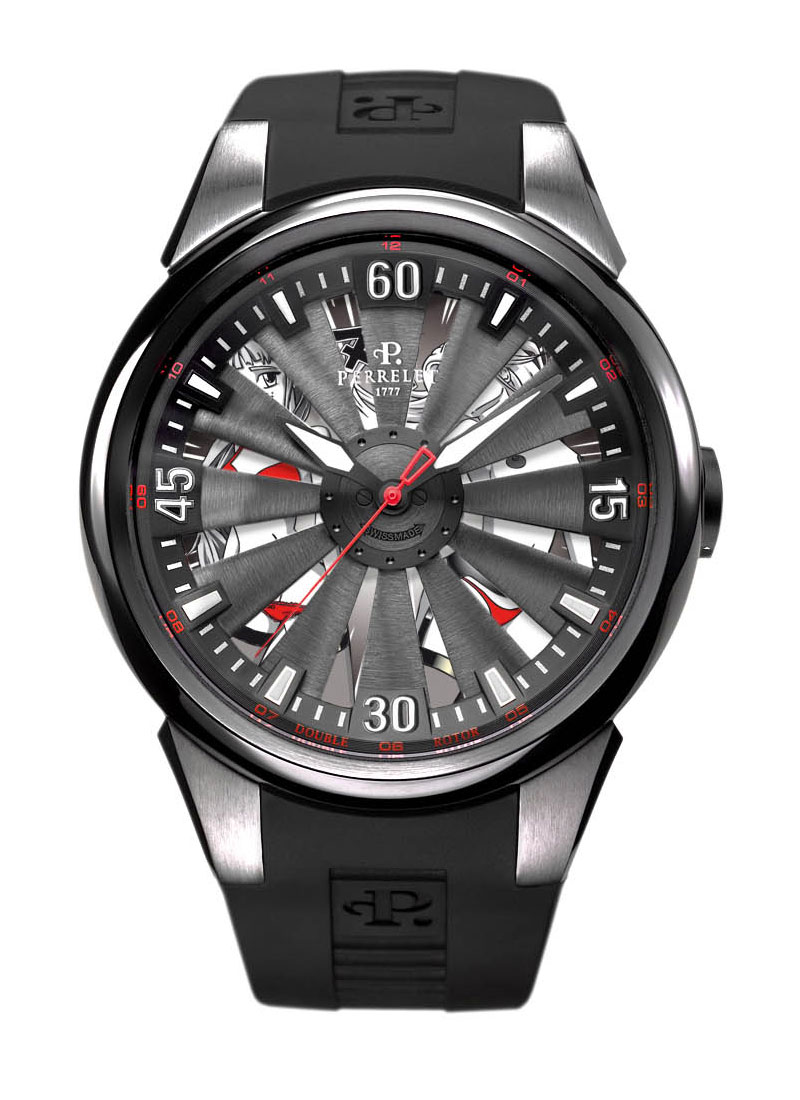 Perrelet Turbine Larger Size Men's Automatic in Black PVD Steel