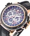Patravi Traveltec FourX  in Rose Gold On Black Leather with Carbon Pattern  - Skeleton Dial