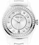 X1  in White Ceramic and  Steel with Diamond Bezel on White Ceramic & Steel on Bracelet with Silver Dial