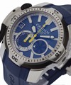 Chronofighter Oversize Prodive in Steel on Blue Rubber Strap with Blue Dial