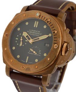 PAM 507 - Luminor Submersible Bronzo  1950 3 Days in Bronze on Brown Leather Strap with Green Dial
