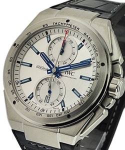 Ingenieur Chronograph Racer in Steel On Black Rubber Strap with Silver Dial - Blue Accents