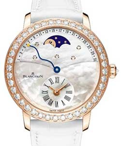 Women Retrograde Calendar - Diamond Bezel Rose Gold on Strap with MOP Diamond Dial