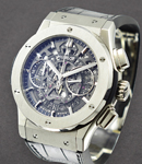 Classic Fusion 45mm Chronograph in Titanium on Black Alligator Leather Strap with Black Skeleton Dial