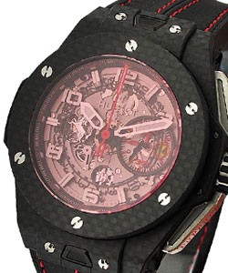 Big Bang 45mm in Carbon Fiber-Limited Edition of 1000 Pcs on Black Leather Strap with Skeleton Dial