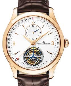 Master Series Tourbillon Dual Time in Rose Gold on Black Crocodile Leather Strap with Silver Dial